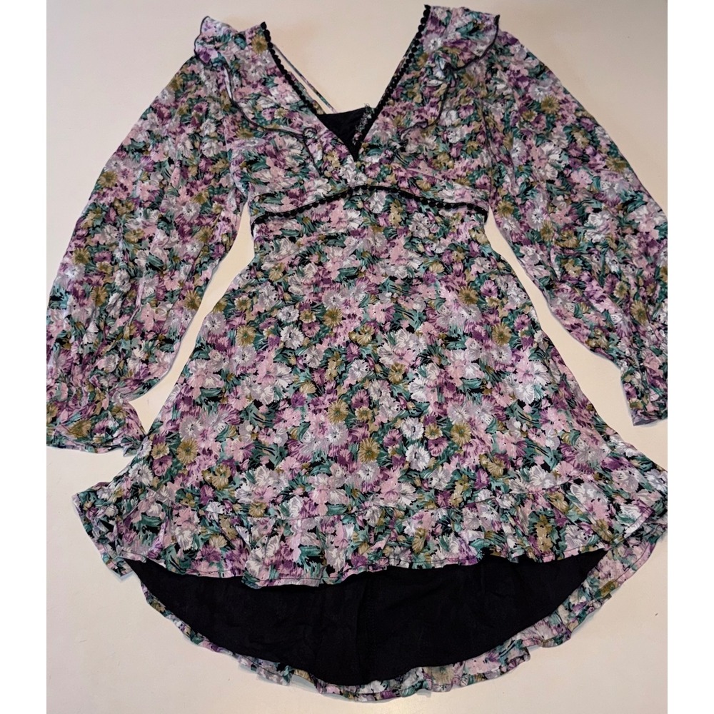 NWT Kiss The Sky Urban Outfitters Ditsy Floral Tie Back Mini Dress Whimsy Boho S